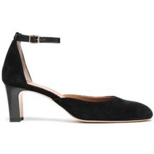 [New] ATP ATELIER Tilio Suede Ankle Strap Mary Jane Pumps Black Suede 38 | 7.5 M